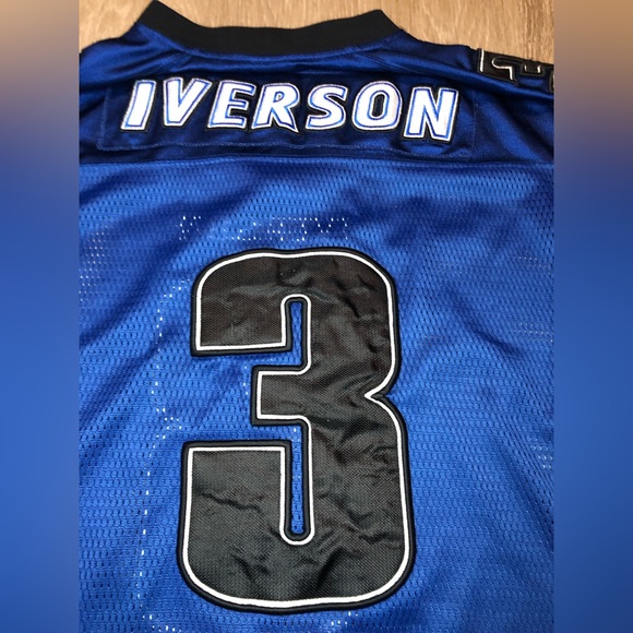 Vintage Reebok I3 Allen Iverson #3 SEWN Football Basketball Jersey Men Size 2XL - Picture 9 of 11